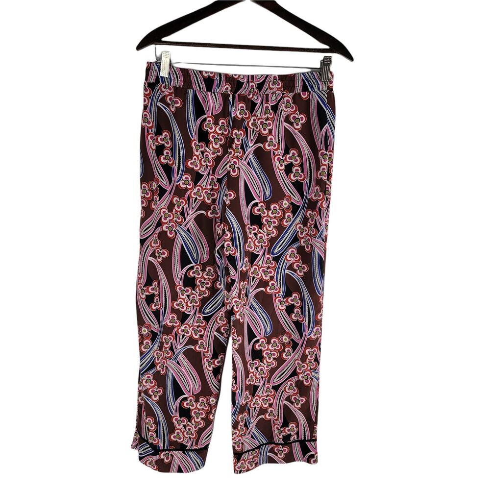 Trina Turk Berta Silk Floral Pants Cover Up Red Drawstring Size S - Picture 6 of 7
